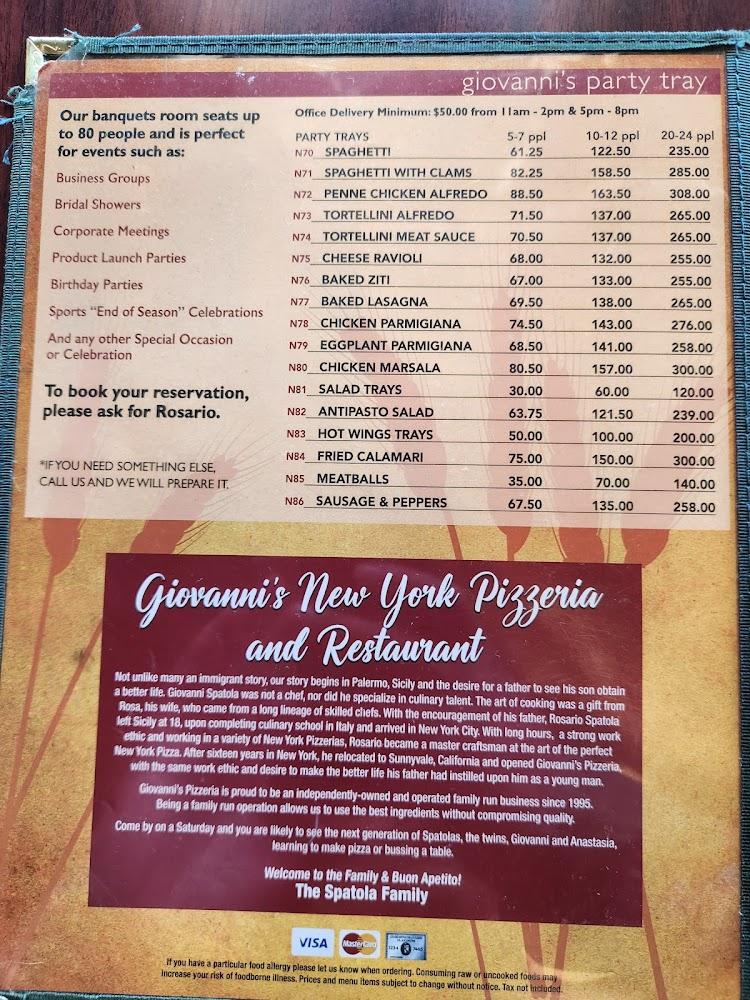 Giovanni's Pizza Menu image 1